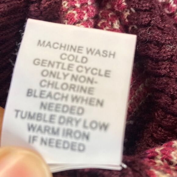 Market & Spruce Stitch Fix Sweater 2X Tawnee Waffle Knit‎ Stripe Maroon Red - Picture 7 of 8